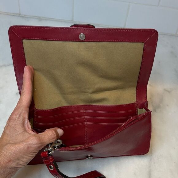 Coach Bleeker Patent Leather Buckle Wallet Clutch Bag - Picture 14 of 16